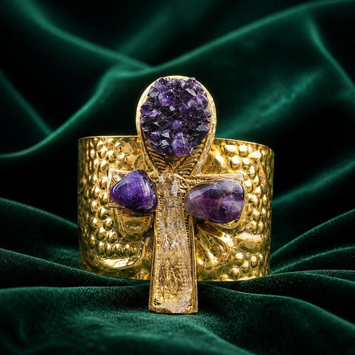 Amethysts and Quartz Cuff