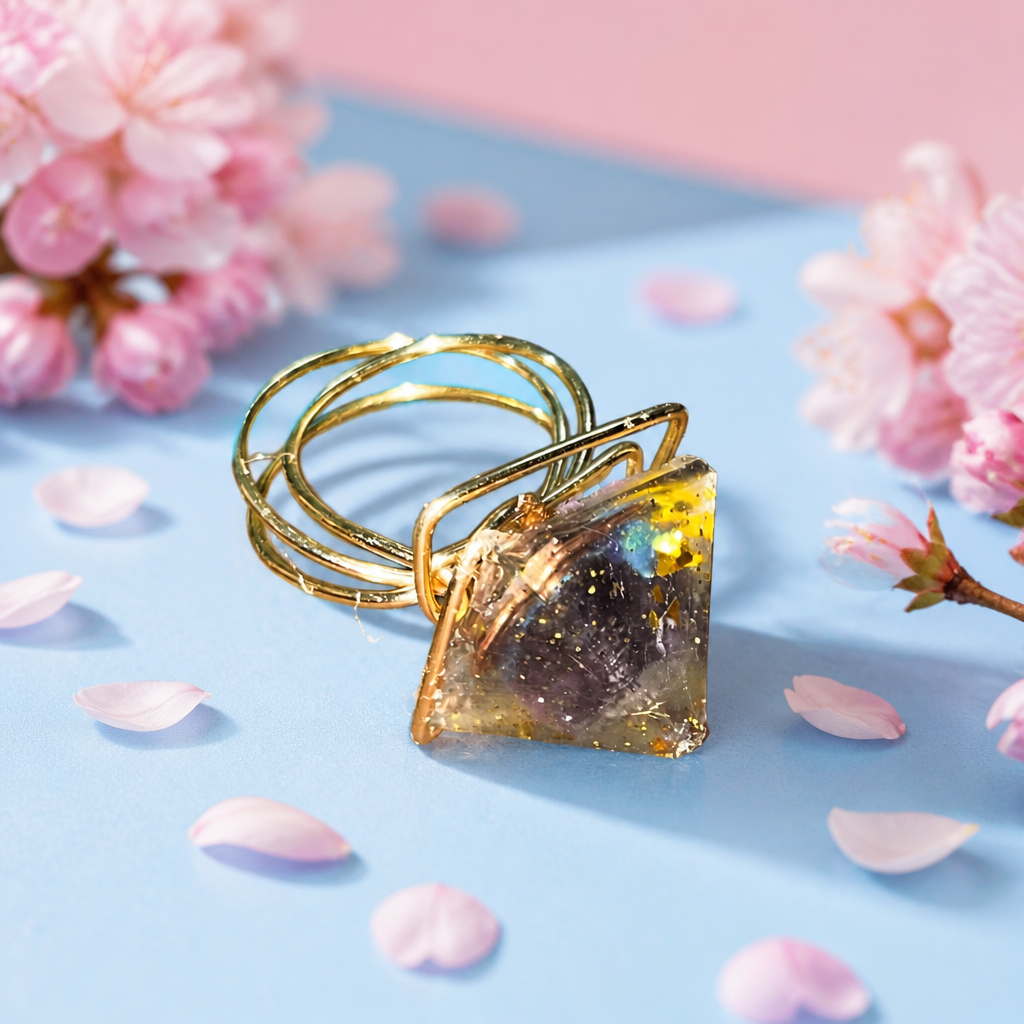 Amethyst Pyramid Ring