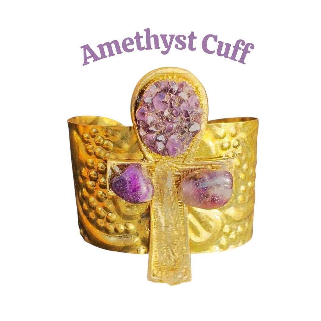 Amethysts and Quartz Cuff