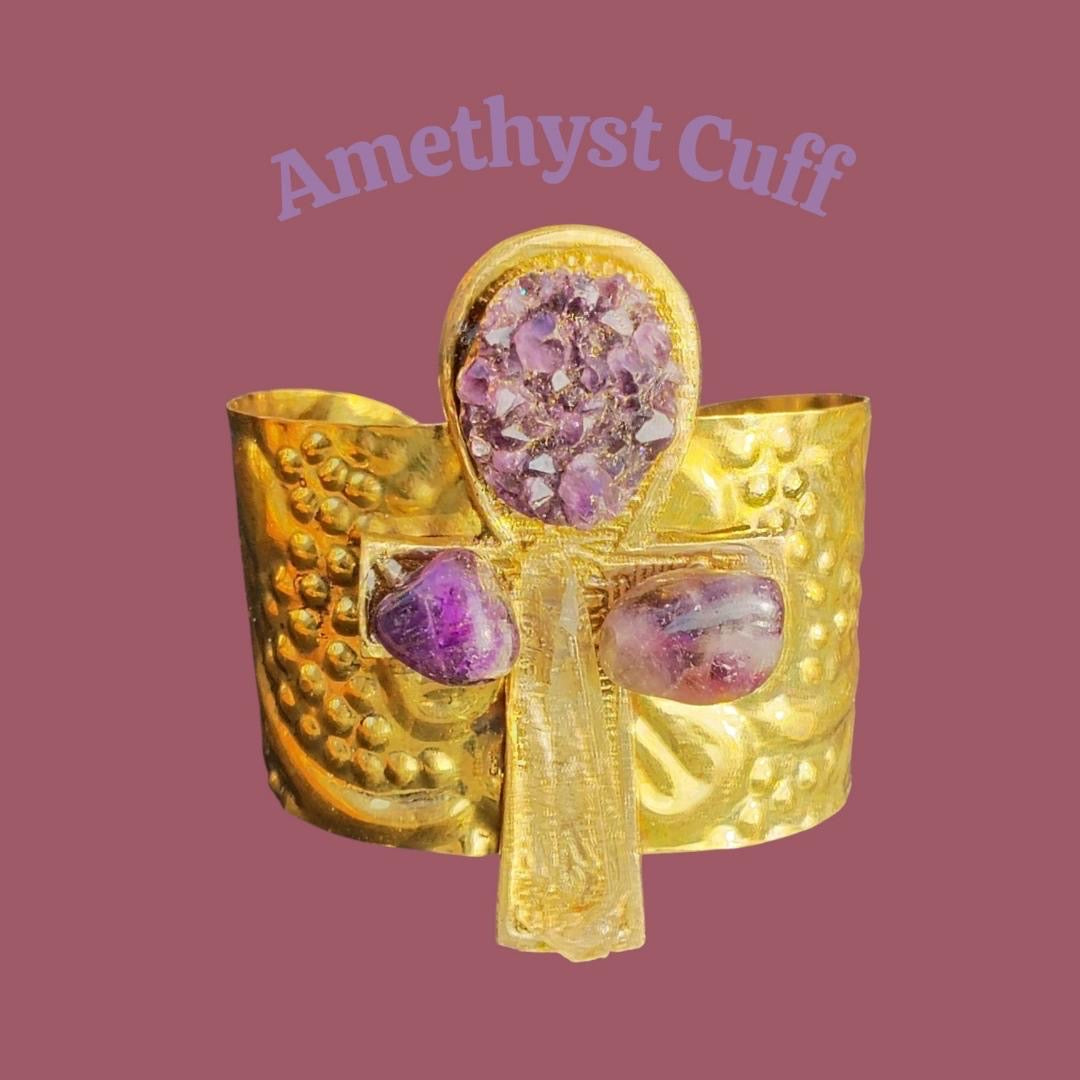 Amethysts and Quartz Cuff
