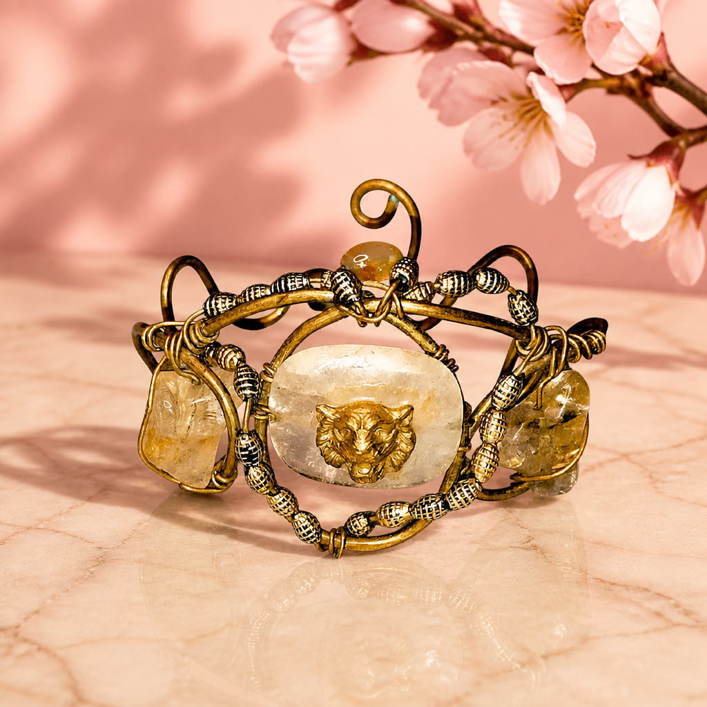 Rose Quartz Lionhead Citrine