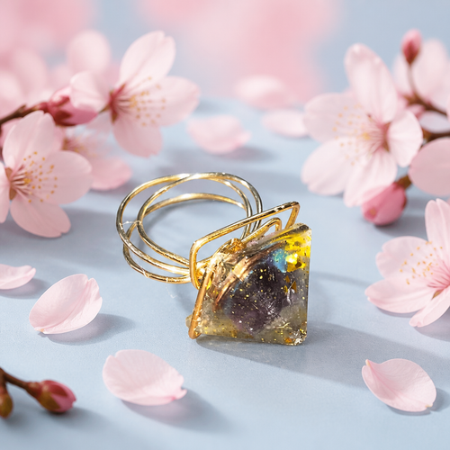 Amethyst Pyramid Ring