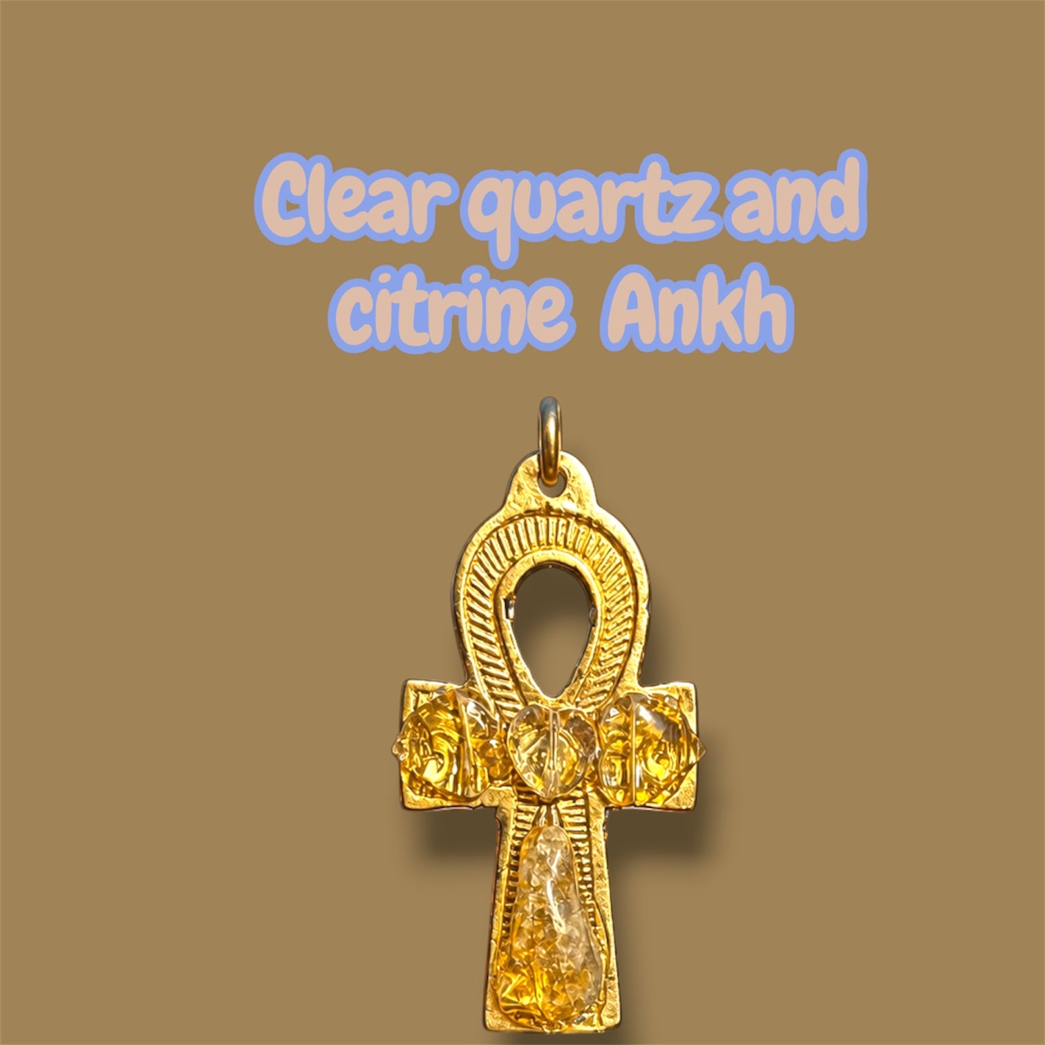 Clear Quartz and Citrine Mini Ankh