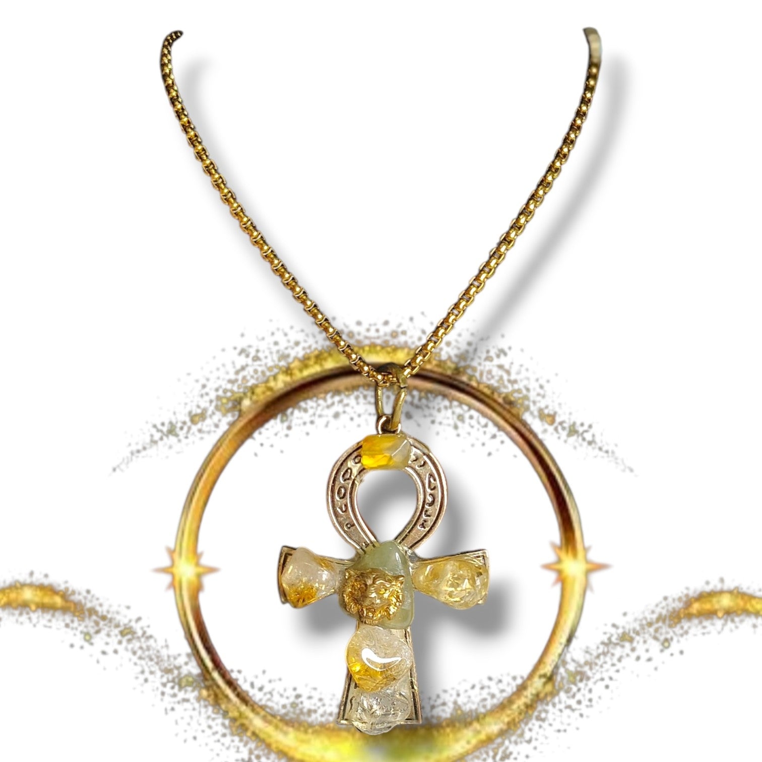 Carnelian Ankh with a lionhead