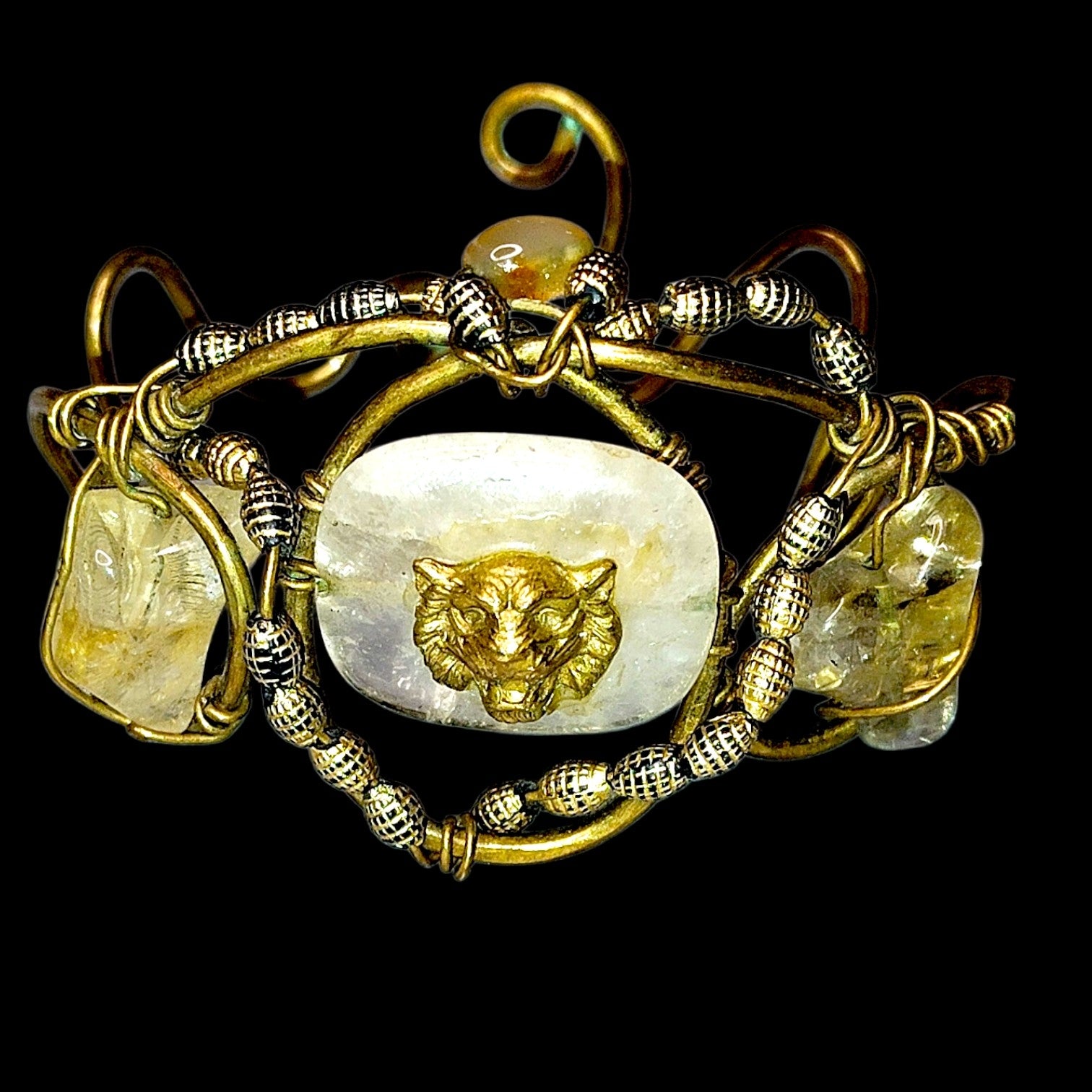 Rose Quartz Lionhead Citrine