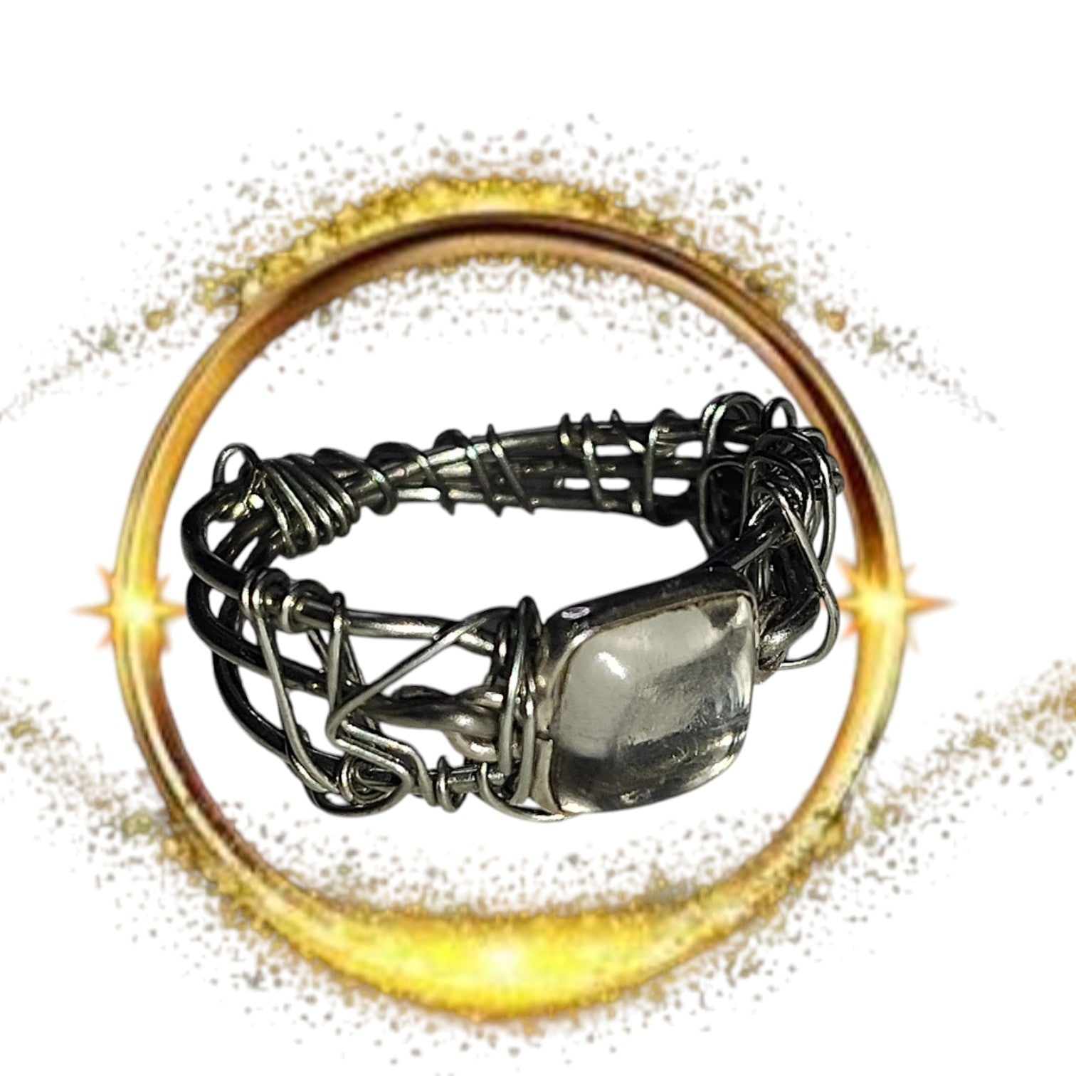 Sliver Smoke Quartz ring